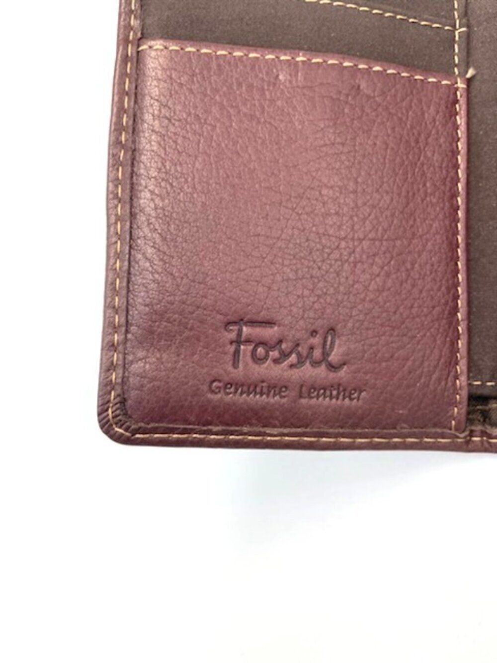 Fossil Leather Wallet Clutch Trifold Brown Cards Coins Money Checkbook - Picture 4 of 5